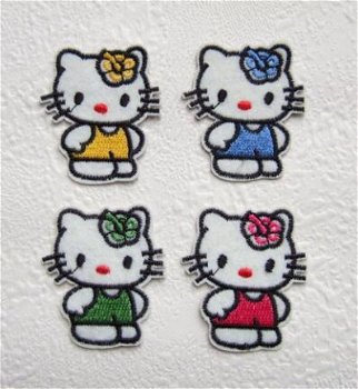 Kleine vilten Hello Kitty strijkapplicatie ~ 4,5 cm ~ Geel - 2