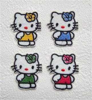 Kleine vilten Hello Kitty strijkapplicatie ~ 4,5 cm ~ Groen - 2