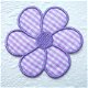 Paars geruite bloemen strijkapplicatie ~ 5,5 cm - 0 - Thumbnail