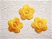 Effen bloemetjes strijkapplicatie ~ 2,5 cm ~ Oranje geel - 0 - Thumbnail