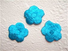 Effen bloemetjes strijkapplicatie ~ 2,5 cm ~ Blauw