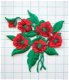 Mooie rood groene bloemen strijkapplicatie ~ 7 cm - 0 - Thumbnail