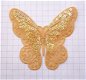 Organza vlinder met lovertjes, strijkapplicatie ~ 11,5 cm ~ Oker - 0 - Thumbnail