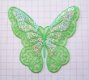 Organza vlinder met lovertjes, strijkapplicatie ~ Groen - 0 - Thumbnail