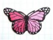 Prachtige vlinder strijkapplicatie ~ 7,5 cm ~ Roze / zwart - 0 - Thumbnail