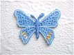 Klein vlindertje strijkapplicatie ~ 3,5 cm ~ Blauw - 0 - Thumbnail