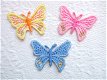 Klein vlindertje strijkapplicatie ~ 3,5 cm ~ Blauw - 1 - Thumbnail