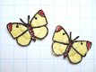 Klein geel vlindertje, strijkapplicatie ~ 3 cm - 0 - Thumbnail