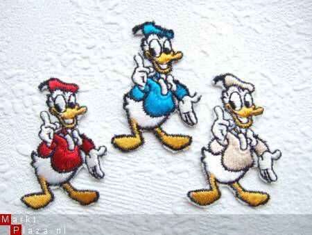 Donald Duck strijkapplicatie ~ 5 cm ~ Blauw - 2