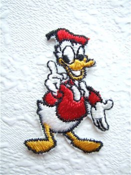 Donald Duck strijkapplicatie ~ 5 cm ~ Rood - 0