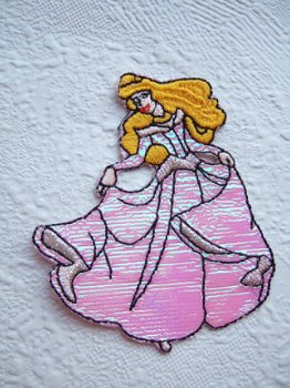 Prinses strijkapplicatie ~ Roze A ~ 8 cm - 0