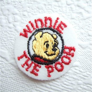 Ronde Winnie the Pooh strijkapplicatie ~ 3,5 cm - 0