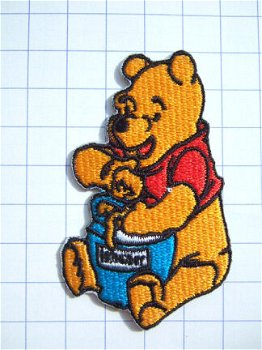 Winnie the Pooh eet honing, strijkapplicatie ~ 7 cm - 0