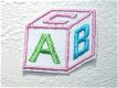 ABC blokken strijkapplicatie ~ 4,5 cm ~ Pastel - 0 - Thumbnail