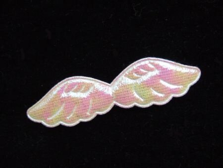 Glanzend engelen vleugeltje ~ 7,5 cm ~ Wit A - 0
