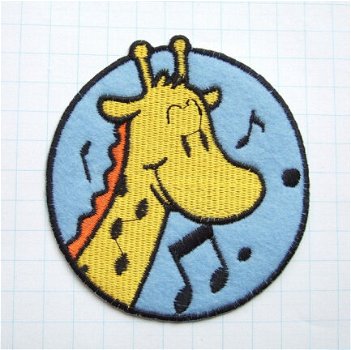 Muzikale Giraf, grote strijkapplicatie ~ 9 cm - 0