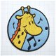 Muzikale Giraf, grote strijkapplicatie ~ 9 cm - 0 - Thumbnail