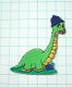 Leuke Dinosaurus met muts, strijkapplicatie ~ 6 cm - 0 - Thumbnail