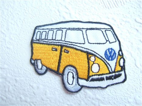 VW bus strijkapplicatie ~ 6,5 cm ~ Geel - 0