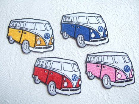 VW bus strijkapplicatie ~ 6,5 cm ~ Geel - 3