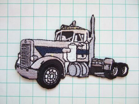 Amerikaanse truck strijkapplicatie ~ 8 cm ~ Grijs - 0