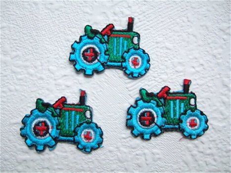 Kleine tractor strijkapplicatie ~ 4 cm - 0