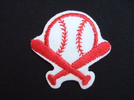 Baseball strijkapplicatie ~ 5 cm ~ Rood - 0