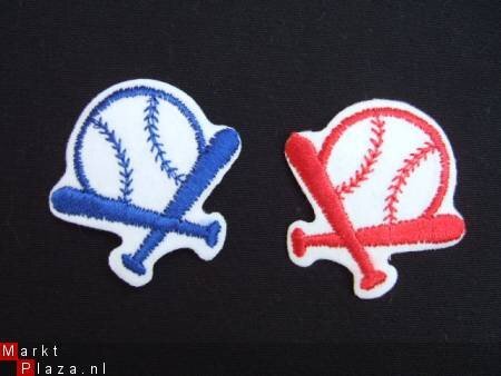 Baseball strijkapplicatie ~ 5 cm ~ Rood - 2