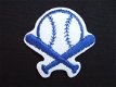 Baseball strijkapplicatie ~ 5 cm ~ Blauw - 0 - Thumbnail