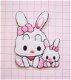 Schattige konijntjes met roze strik, strijkapplicatie ~ 8 cm - 0 - Thumbnail