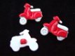 Scooter knoopje ~ 20 mm ~ Rood / wit - 2 - Thumbnail