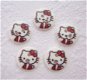 Rond Hello Kitty knoopje ~ 13 mm ~ Rood - 2 - Thumbnail