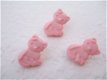 Schattig katten knoopje ~ 15 mm ~ Roze - 0 - Thumbnail