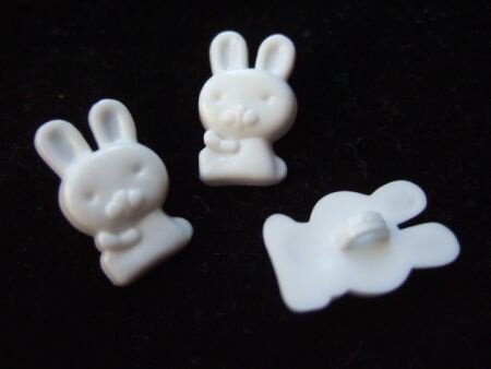 Leuk wit konijnen knoopje ~ 17 mm - 2