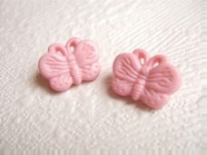 Lief vlinder knoopje ~ 18 mm ~ Roze