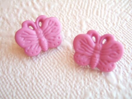 Lief vlinder knoopje ~ 18 mm ~ Lila / roze - 0