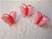 Vlinder knoopje ~ 16 mm ~ Roze / rood - 0 - Thumbnail