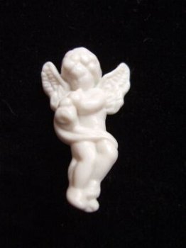 Mooie cherubijn engeltjes knoop ~ 2,5 cm ~ Wit - 0