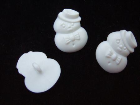 Leuk wit sneeuwpop knoopje ~ 20 mm - 2