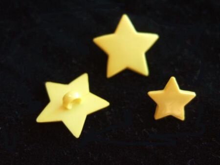 Geel sterren knoopje ~ M / 18 mm - 2