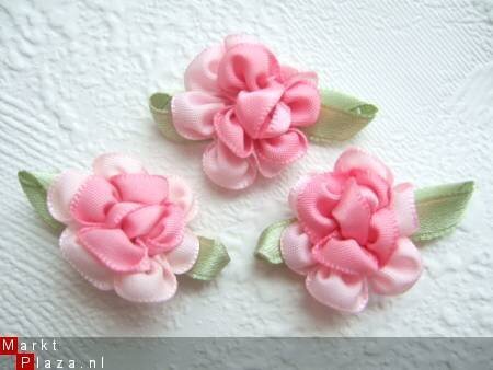 Lieve roze strik bloemen knoopje ~ 16 mm - 3