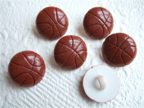 Basketbal knoopje ~ 14 mm ~ Bruin - 0