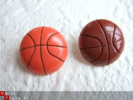 Basketbal knoopje ~ 14 mm ~ Bruin - 2