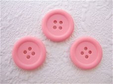 Grote ronde knoop ~ 23 mm ~ Roze