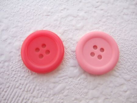 Grote ronde knoop ~ 23 mm ~ Donker roze - 2