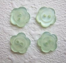 Pastel bloemetjes knoopje ~ 13 mm ~ Groen