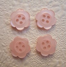 Glanzend bloemen knoopje ~ 12 mm ~ Warm roze