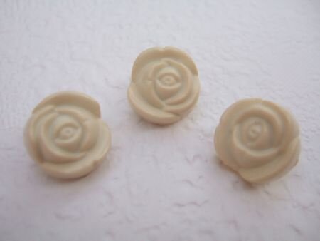Lieve rozen knoop ~ 15 mm ~ Crème - 0
