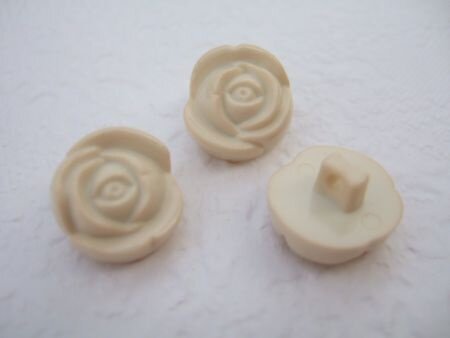 Lieve rozen knoop ~ 15 mm ~ Crème - 2