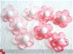 Doorzichtige bloemen knoop ~ 18 mm ~ Roze rood - 2 - Thumbnail
